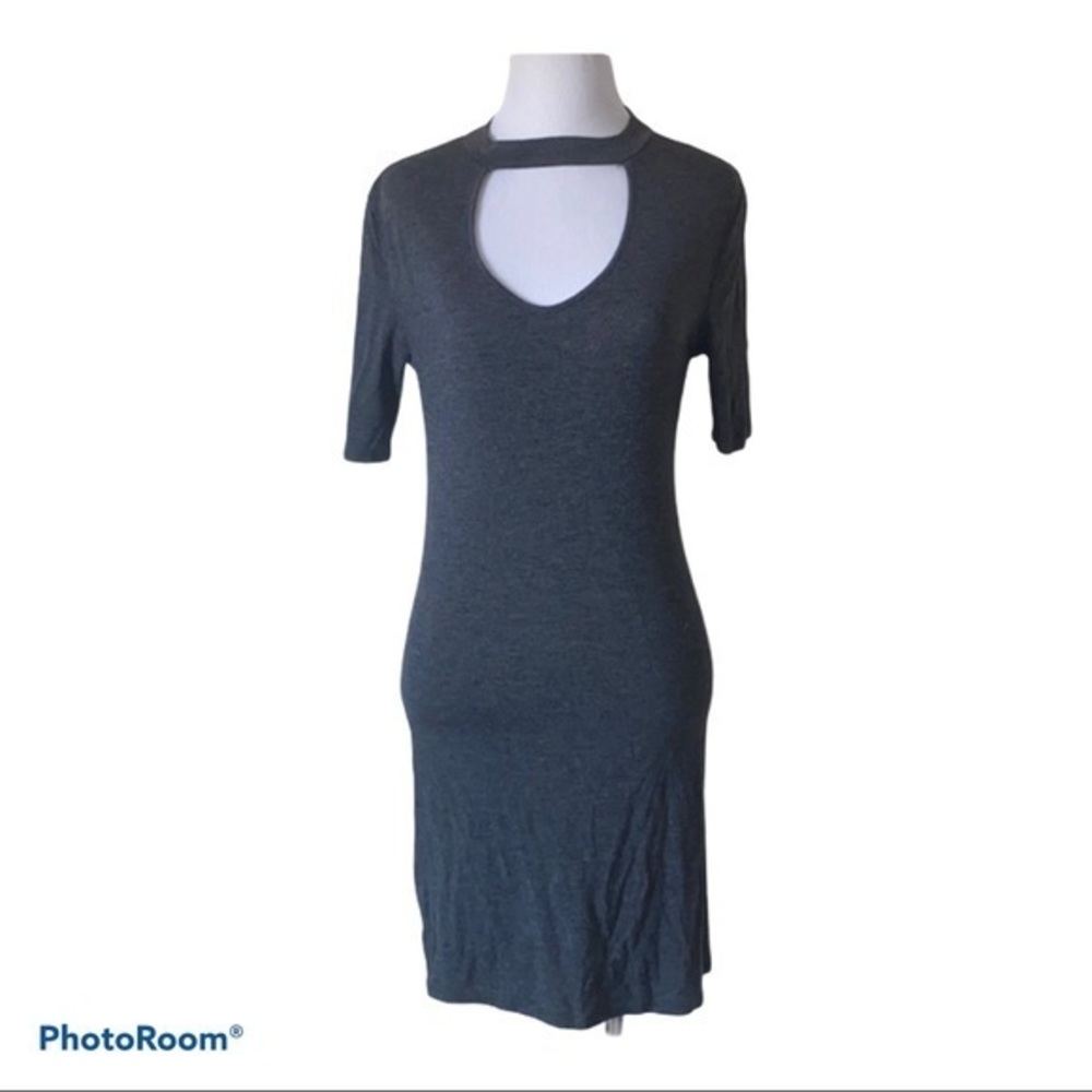 Glitz medium cutout grey knit dress